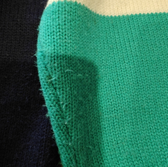 Lacoste V-Neck Sweater in Teal and Navy - Picture 5 of 8